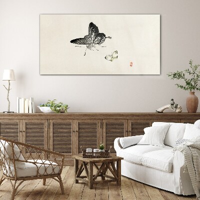Butterflies in delicate harmony Glass art print