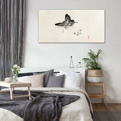 Butterflies in delicate harmony Glass art print