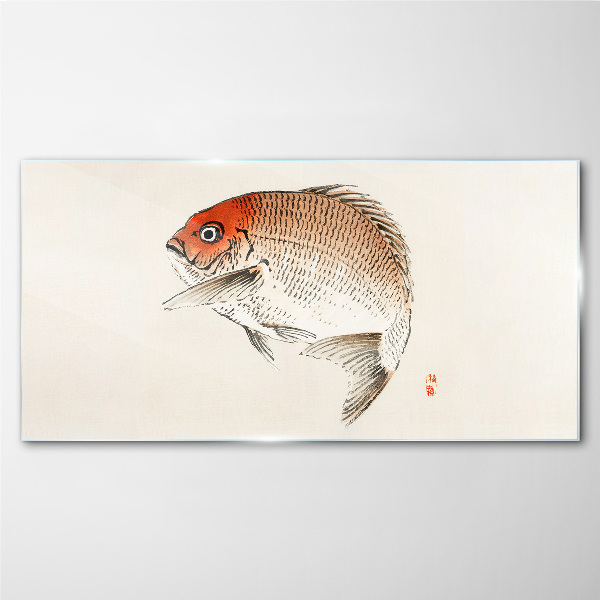 Fish in delicate shades Wall art on glass