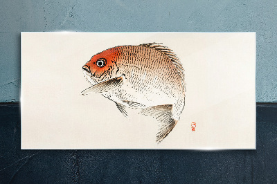 Fish in delicate shades Wall art on glass