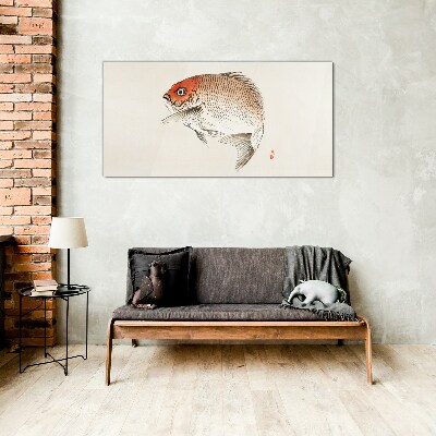 Fish in delicate shades Wall art on glass