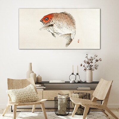 Fish in delicate shades Wall art on glass