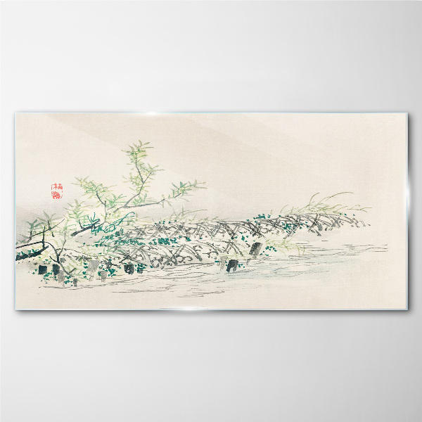 The peace of nature in delicate colors Glass art print