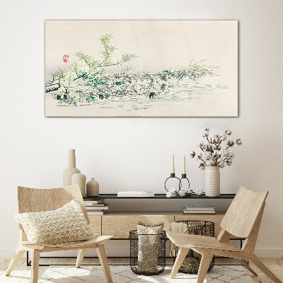 The peace of nature in delicate colors Glass art print