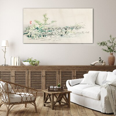 The peace of nature in delicate colors Glass art print