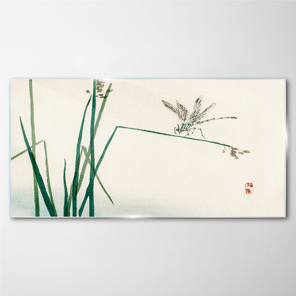 The delicacy of nature with a butterfly Wall art on glass