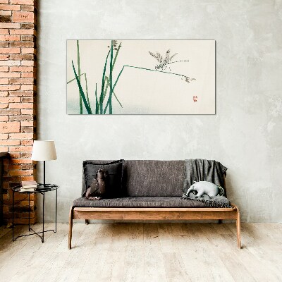 The delicacy of nature with a butterfly Wall art on glass
