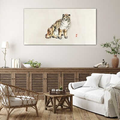 Animals cat tiger Glass Wall Art