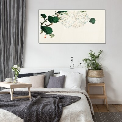 Asian branches of leaves Glass Wall Art