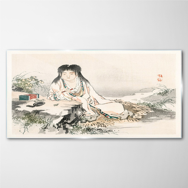 Peace by the river Glass art print