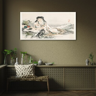 Peace by the river Glass art print