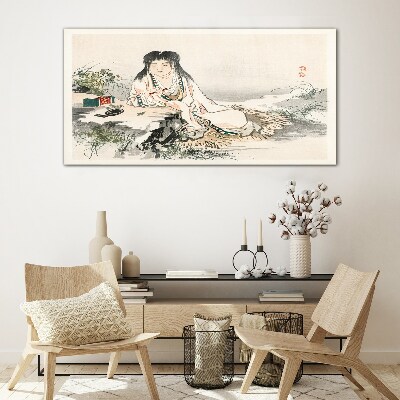 Peace by the river Glass art print