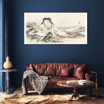 Peace by the river Glass art print