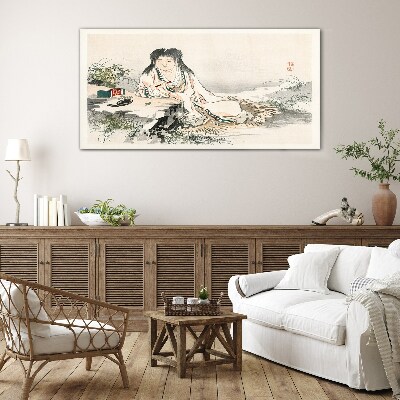 Peace by the river Glass art print