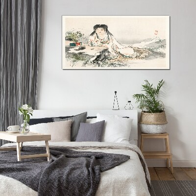 Peace by the river Glass art print