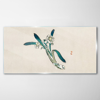 Asian flowers Glass Wall Art