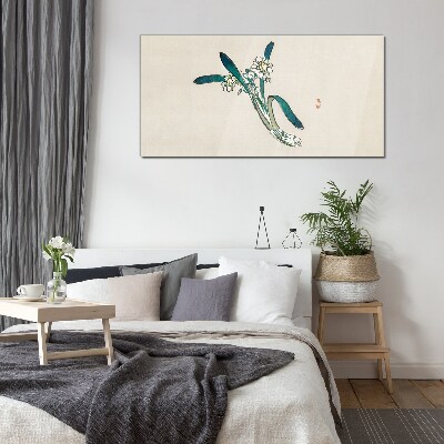 Flowers in the wind Wall art on glass