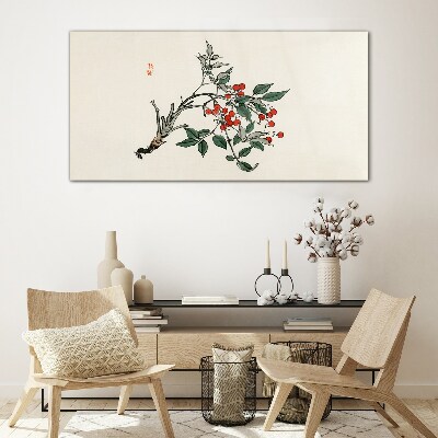 Asian flowers Glass Wall Art