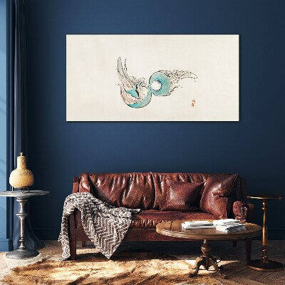 Japanese Fish Illustration Wall art on glass