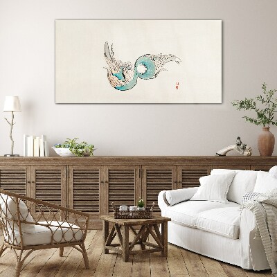 Japanese Fish Illustration Wall art on glass