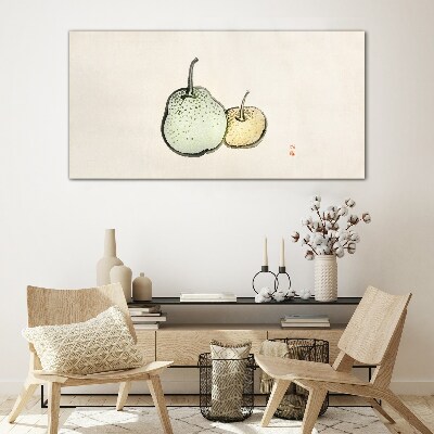 Abstraction fruits pears Glass Wall Art