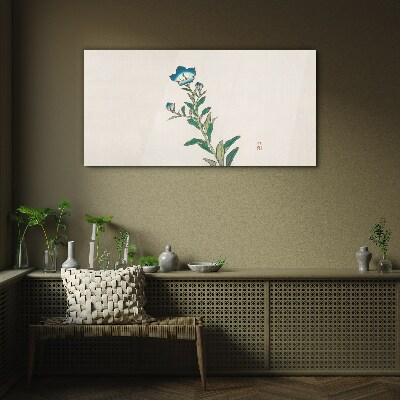 Asian flowers plants Glass Wall Art