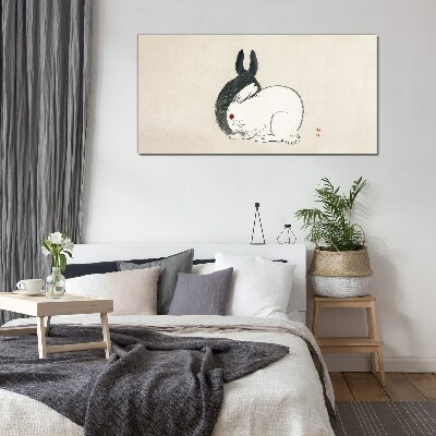 Animal rabbit rabbit Glass Wall Art