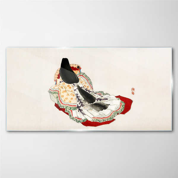 Floral beauty in traditional style Wall art on glass