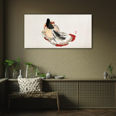 Floral beauty in traditional style Wall art on glass