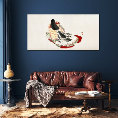 Floral beauty in traditional style Wall art on glass