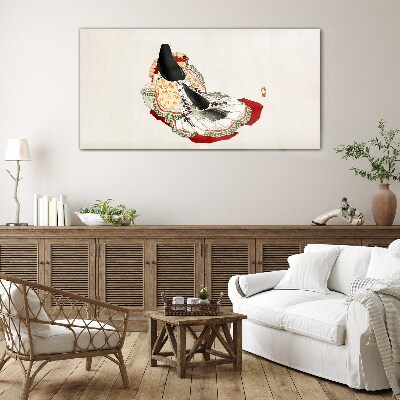 Floral beauty in traditional style Wall art on glass