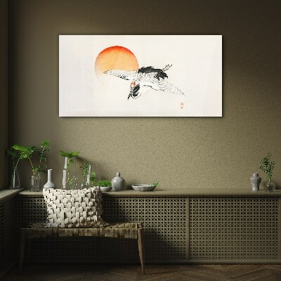 Animal bird sun Glass Wall Art