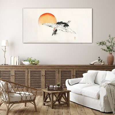 Animal bird sun Glass Wall Art