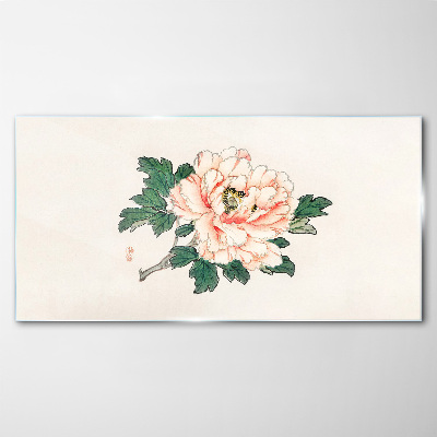 Floral beauty in delicate shades Wall art on glass