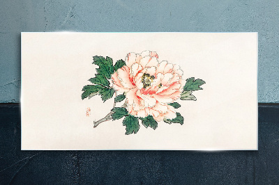 Floral beauty in delicate shades Wall art on glass
