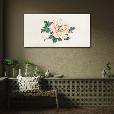 Asian flowers Glass Wall Art