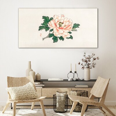 Asian flowers Glass Wall Art