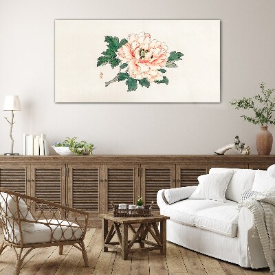 Floral beauty in delicate shades Wall art on glass