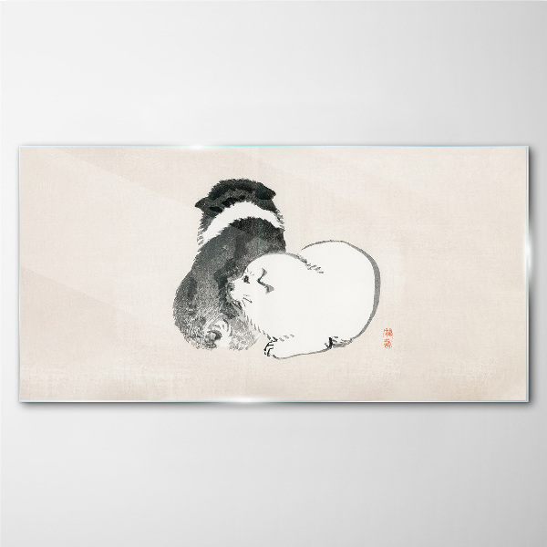The friendly look of dogs Glass art print