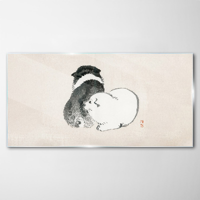 The friendly look of dogs Glass art print