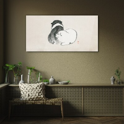 The friendly look of dogs Glass art print