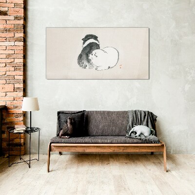 The friendly look of dogs Glass art print