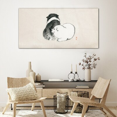 The friendly look of dogs Glass art print