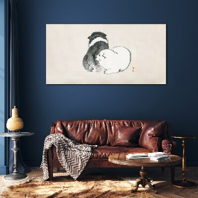 The friendly look of dogs Glass art print