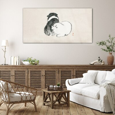 The friendly look of dogs Glass art print