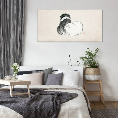 The friendly look of dogs Glass art print