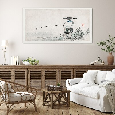 Fisherman in a peaceful setting Glass art print