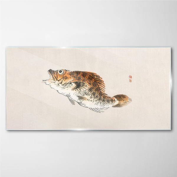 Fish elegance in delicate shades Glass art print