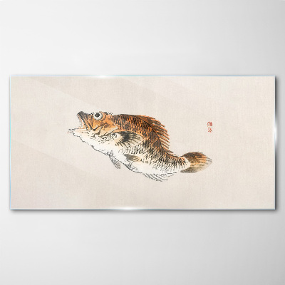 Fish elegance in delicate shades Glass art print