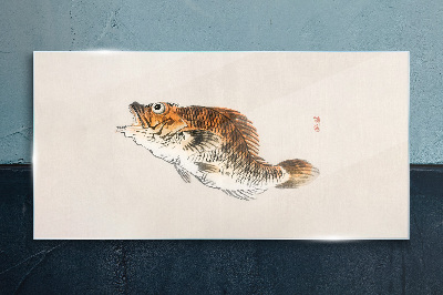 Fish elegance in delicate shades Glass art print